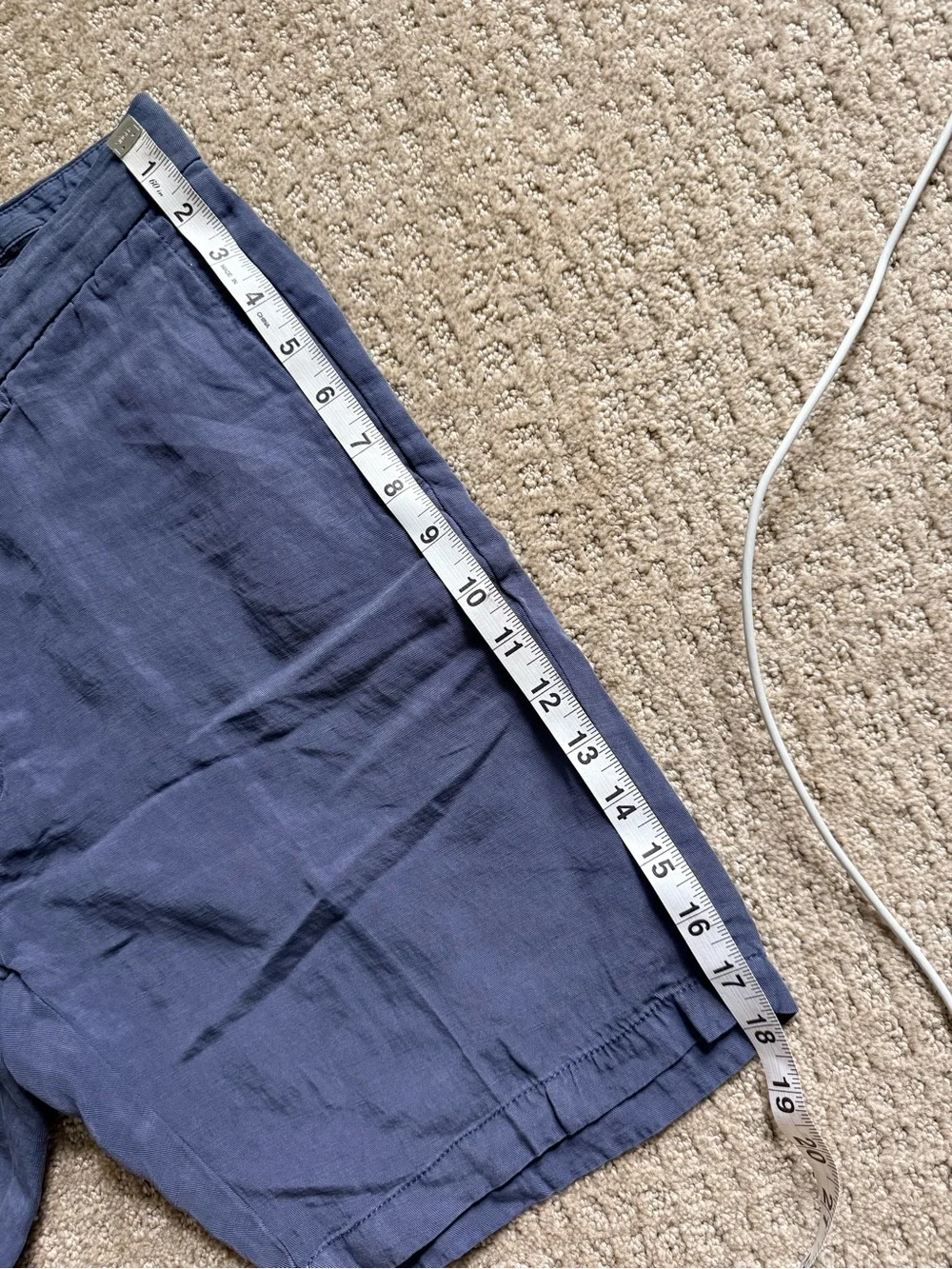 NWT Scott Barber Men’s Linen Blend Shorts – Size 34 – Blue – 8” Inseam